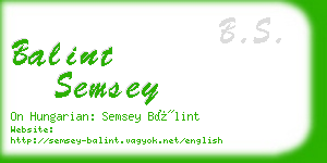 balint semsey business card